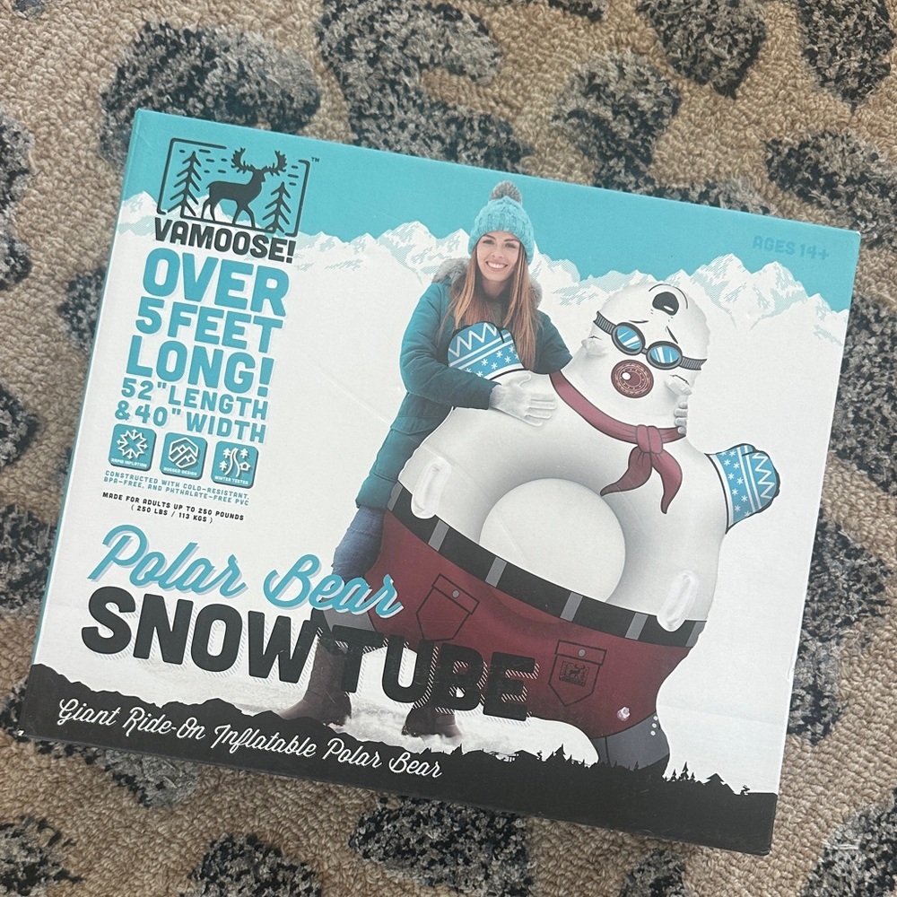 Polar Bear Snow Tube - White and Red